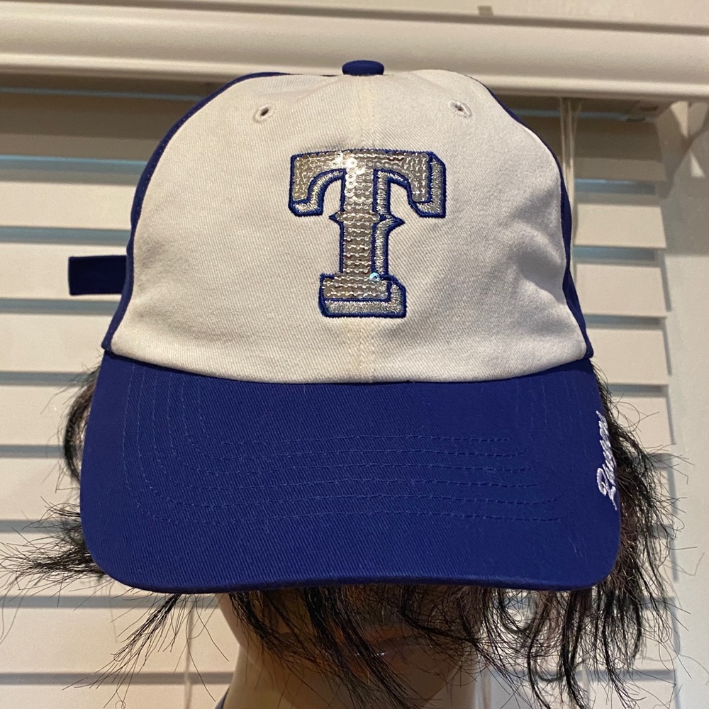 Texas Rangers MLB Women's Sequined & Embroidered Baseball Cap Hat One Size EUC